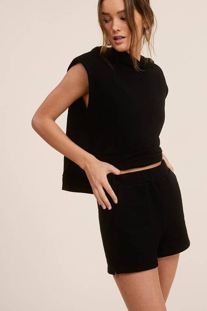 Hoodie Top and Shorts Matching Set