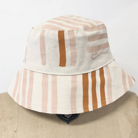 Dusty Pink Grid Bucket Hat