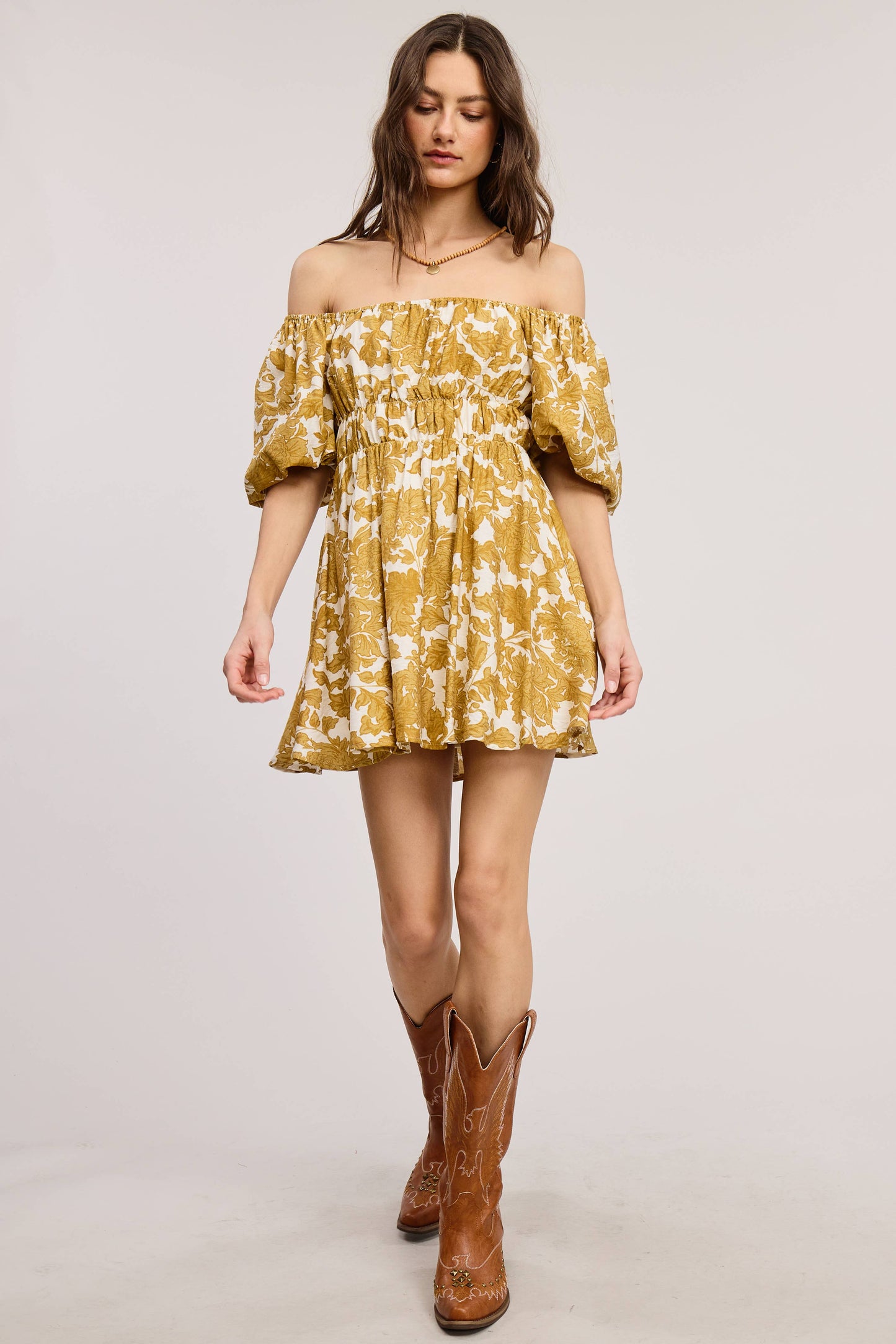 Floral Print Linen Mini Dress