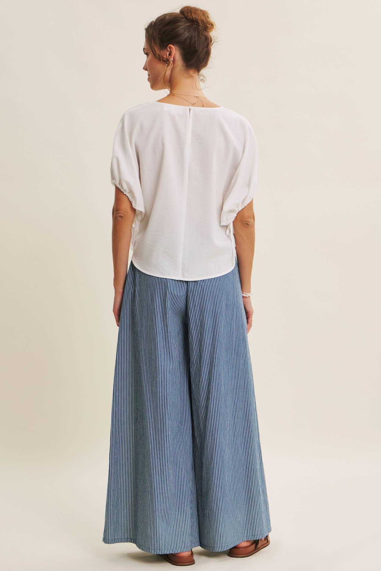Crinkled Ruched Dolman Blouse