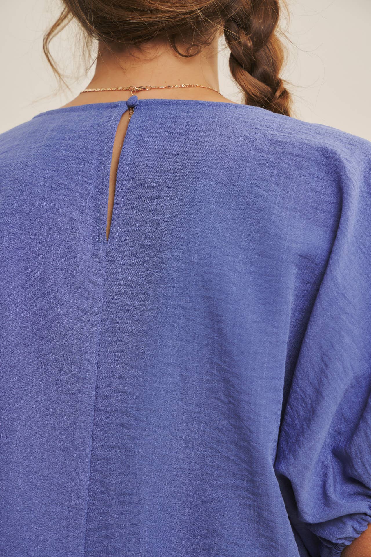 Crinkled Ruched Dolman Blouse
