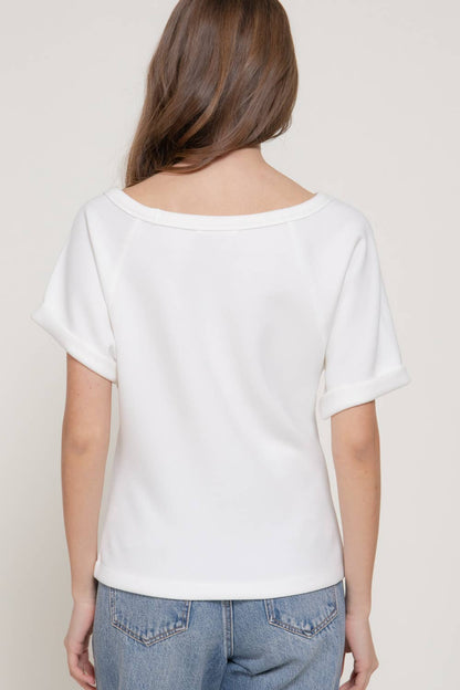 Off-Shoulder Modal Scuba Top