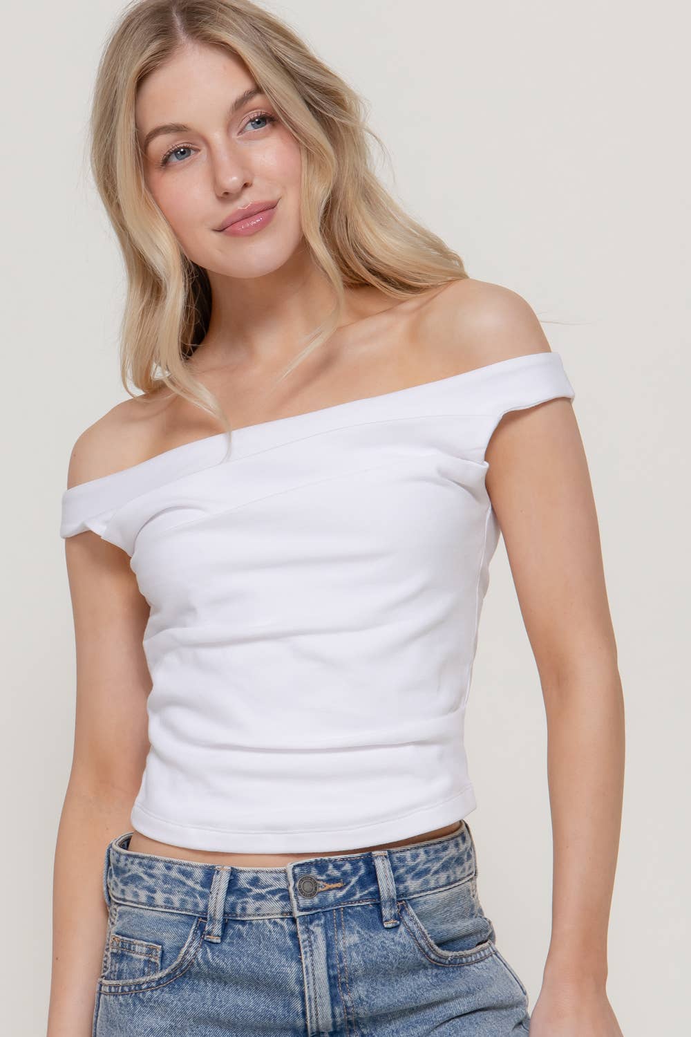 Sleeveless Wide Boat Neck Draped Knit Top
