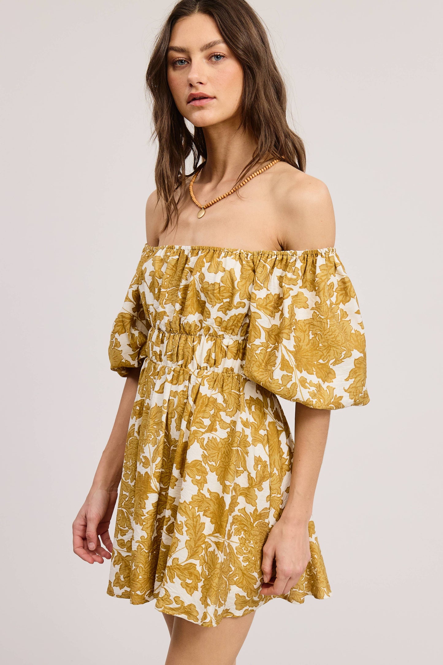 Floral Print Linen Mini Dress