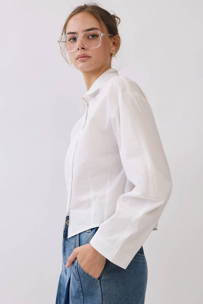 The Boxy Cotton Button-Front Shirt