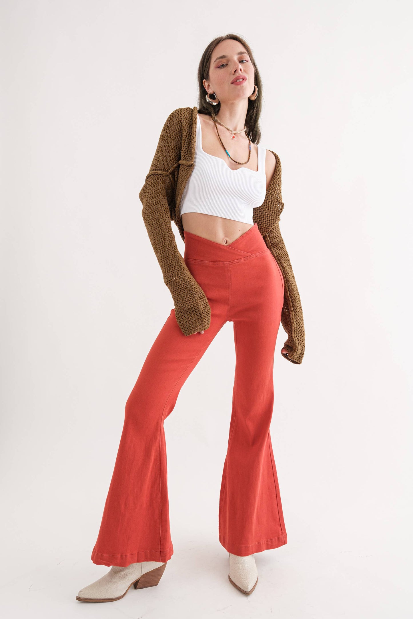 Orange Bell Bottom Jeans